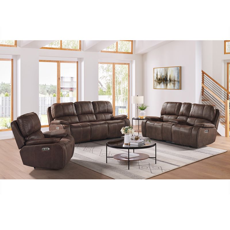 Picket House Furnishings - Grover 3PC Living Room Set in Heritage Coffee-Sofa, Loveseat & Recliner - U-5230-8641-3PC