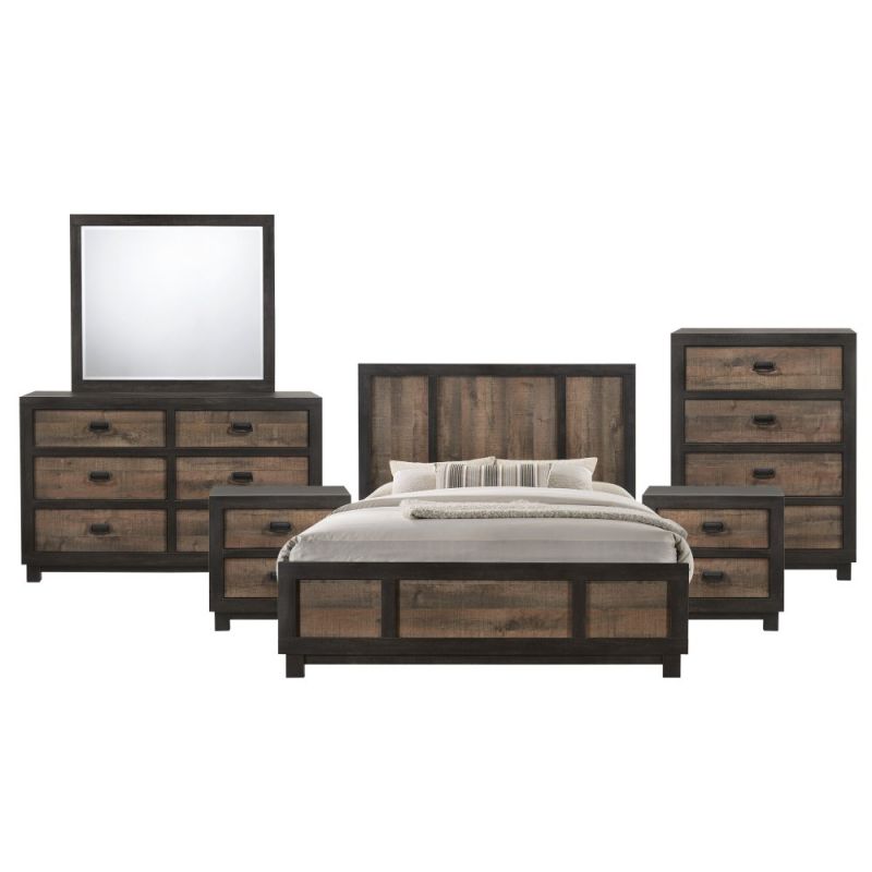 Picket House Furnishings - Harrison Full Panel 6pc Bedroom Set In Walnut - HG100FB6PC