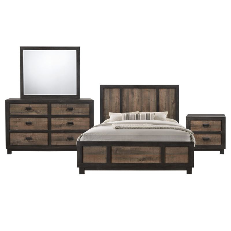 Picket House Furnishings - Harrison Queen Panel 4Pc Bedroom Set in Walnut - HG100QB4PC