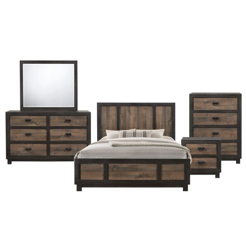 Picket House Furnishings - Harrison Queen Panel 5Pc Bedroom Set in Walnut - HG100QB5PC