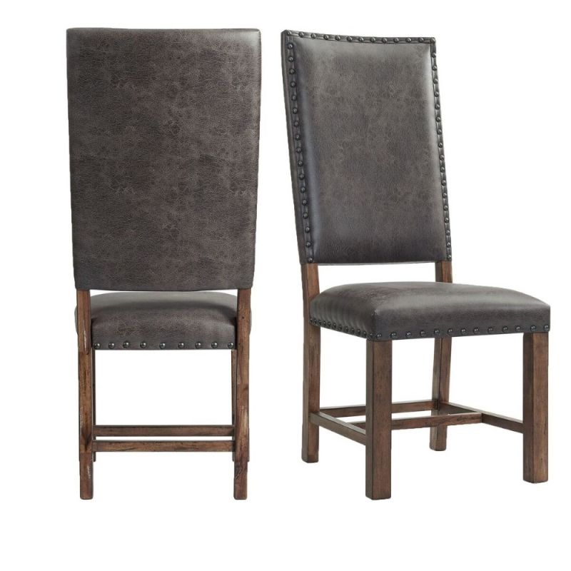 Picket House Furnishings - Hayward Tall Back Side Chair in Walnut - (Set of 2) - DGC500SLSC