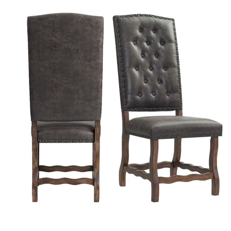 Picket House Furnishings - Hayward Tufted Tall Back Side Chair in Walnut - (Set of 2) - DGC500CLSC