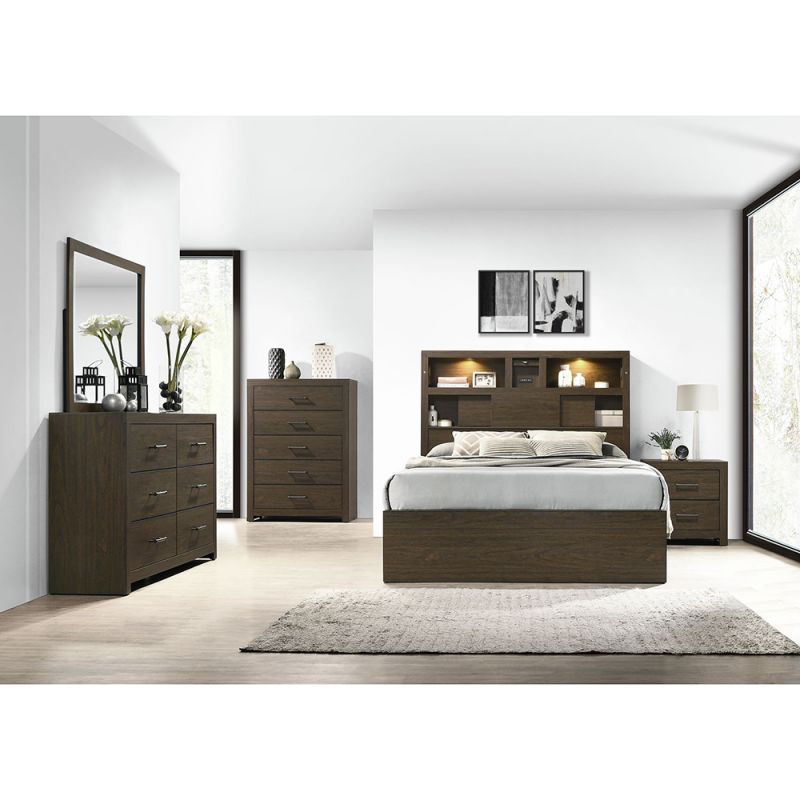 Picket House Furnishings - Hendrix Queen Music 5PC Bedroom Set in Walnut - BY420QB5PC
