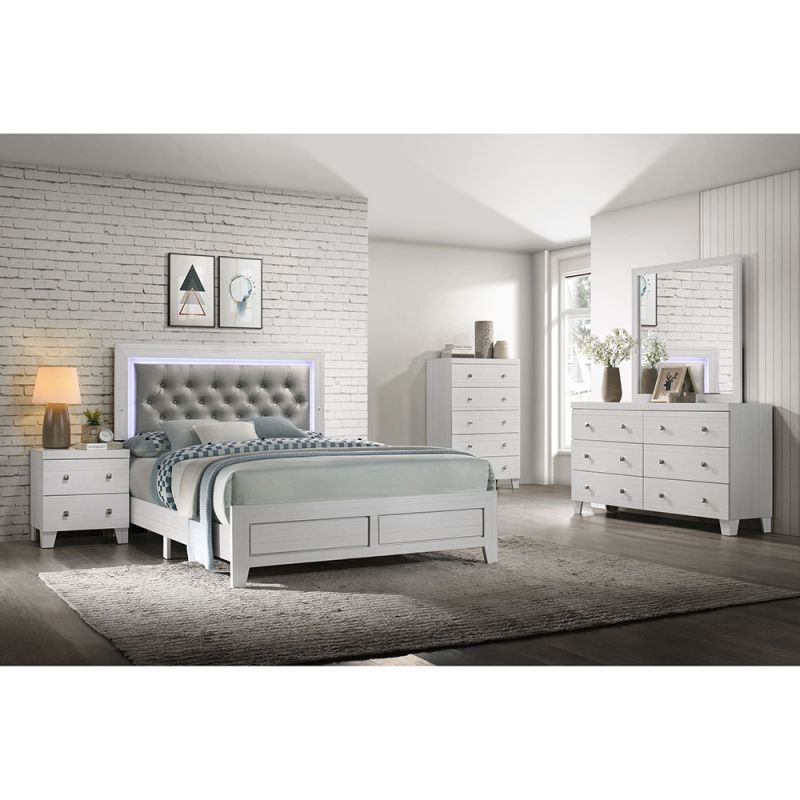 Picket House Furnishings - Icon Full Panel 5PC Bedroom Set in White - B-1090-FB5PC