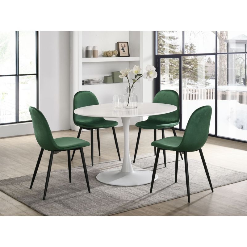Picket House Furnishings - Isla 5PC Dining Set-Table & Four Emerald Velvet Chairs - D-8870-SCEME-5PC