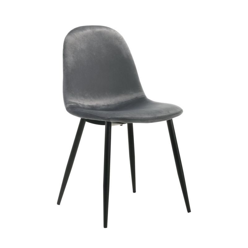 Picket House Furnishings - Isla Velvet Side Chair in Dark Grey (Set of 2) - D-8870-SCDGE