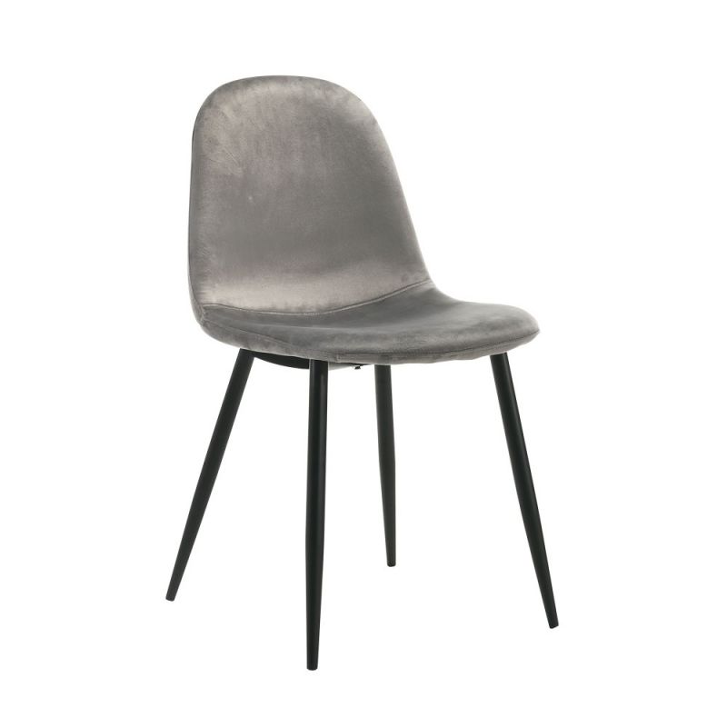 Picket House Furnishings - Isla Velvet Side Chair in Light Grey (Set of 2) - D-8870-SCLGE