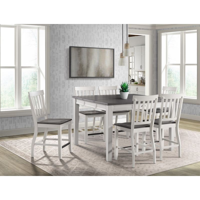 Picket House Furnishings - Jamison Two Tone 7PC Counter Height Dining Set-Table & Six Chairs - DKY350C7PC
