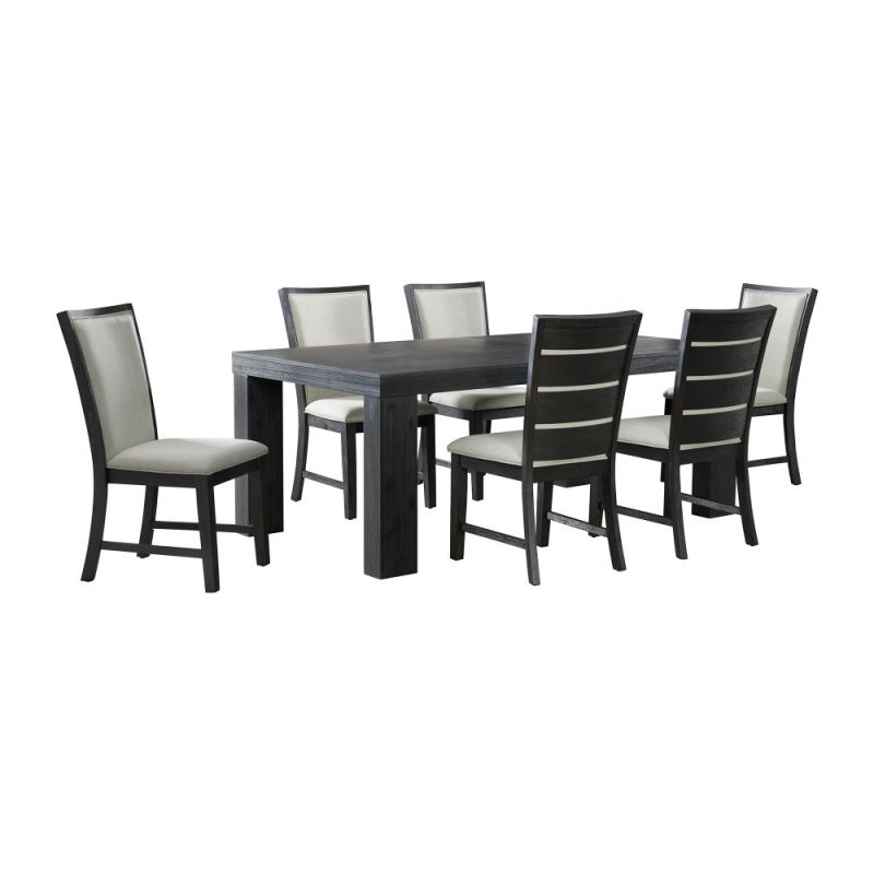 Picket House Furnishings - Jasper 7PC Dining Set-Table & Six Side Chairs in Black - DGD850DTB7PC