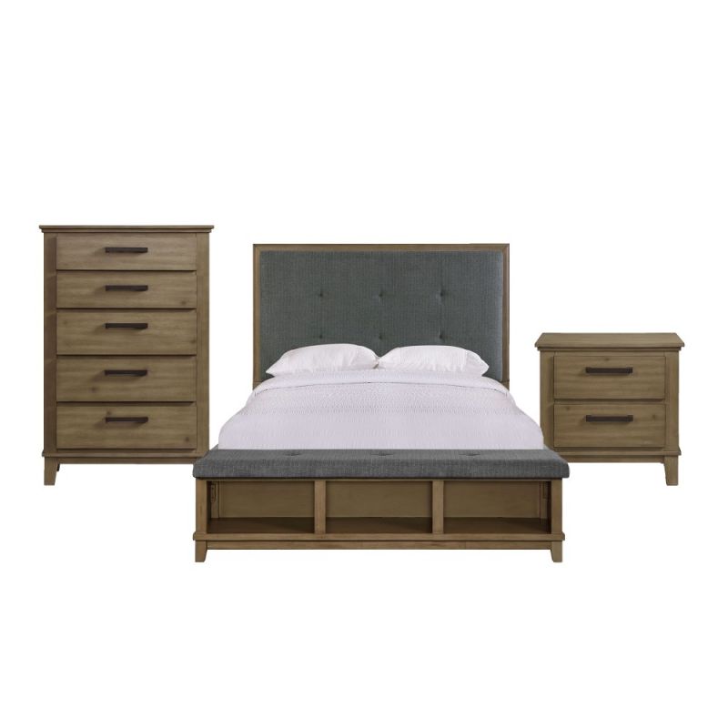Picket House Furnishings - Jaxon Queen Storage 3PC Bedroom Set in Grey - JL300QB3PC