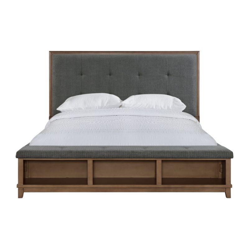 Picket House Furnishings - Jaxon Upholstered King Bed in Grey - JL300KB