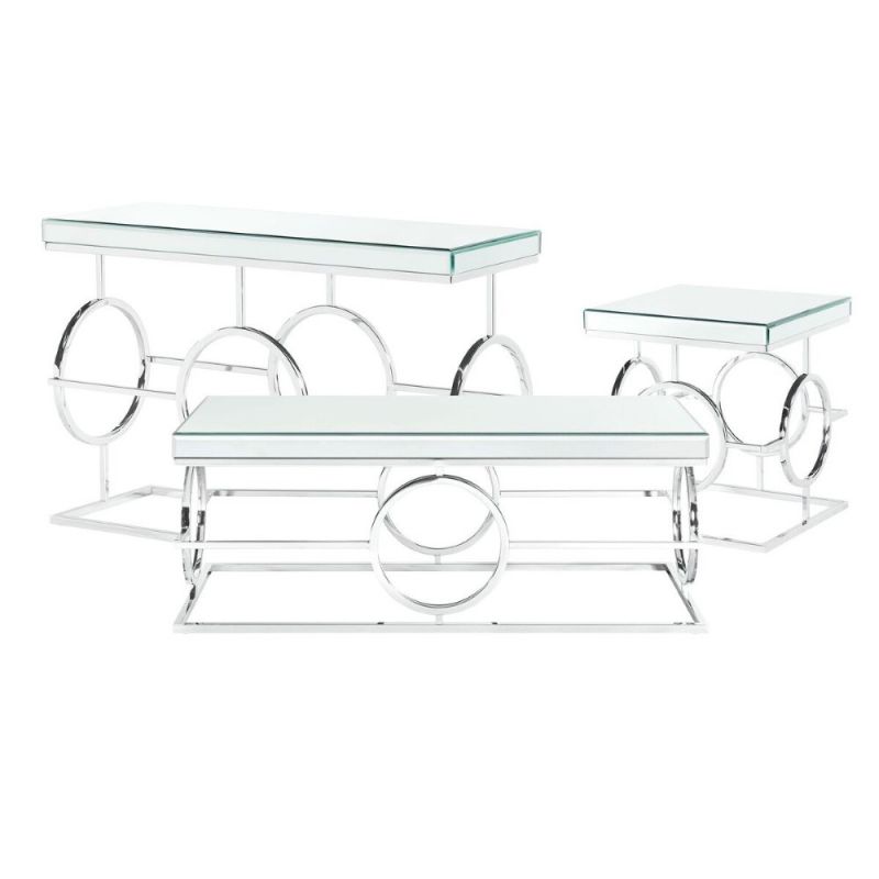 Picket House Furnishings Katie 3PC Occasional Table Set in Chrome - CTPL1003PC