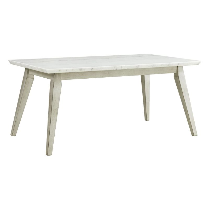 Picket House Furnishings - Kean  Dining Table w/white marble top in White - D-1270-DT