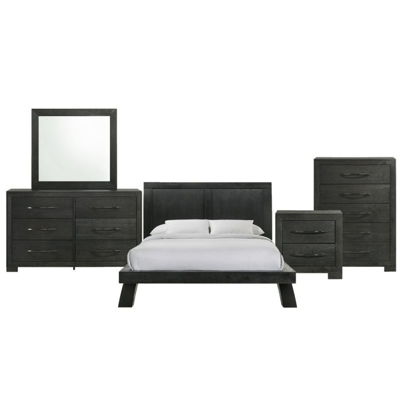 Picket House Furnishings - Kenn Full Panel 5PC Bedroom Set in Black - B-3410-8-FB-5PC