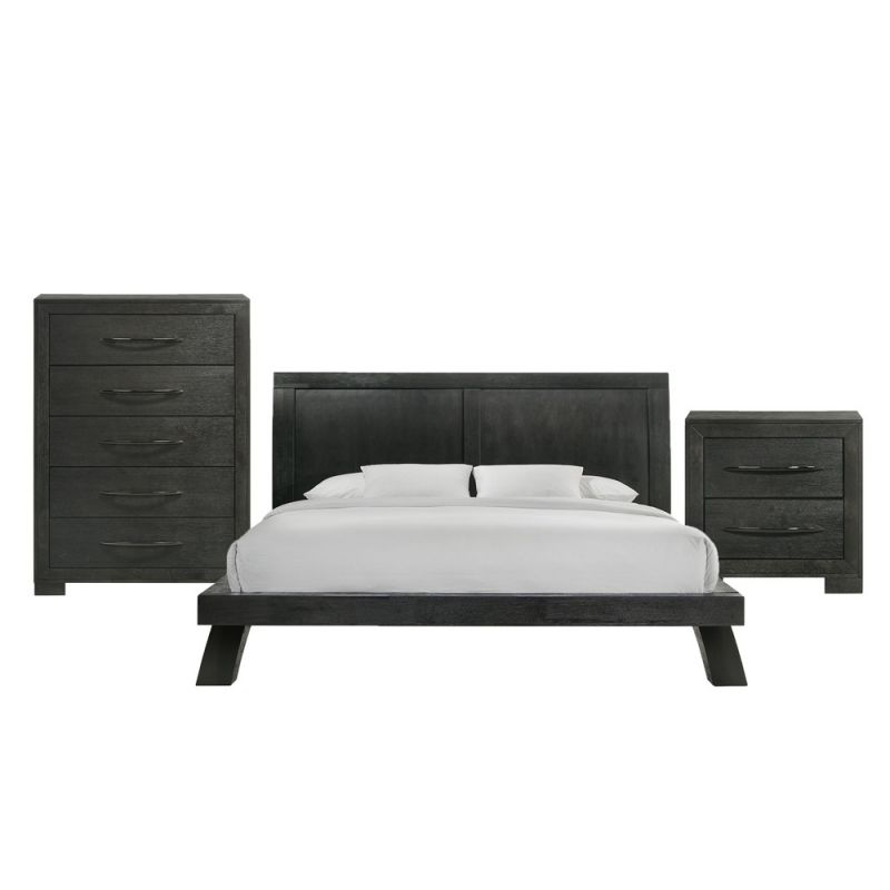 Picket House Furnishings - Kenn King Panel 3PC Bedroom Set in Black - B ...