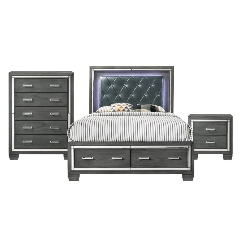 Picket House Furnishings - Kenzie King Storage 3PC Bedroom Set - TT100KB3PC
