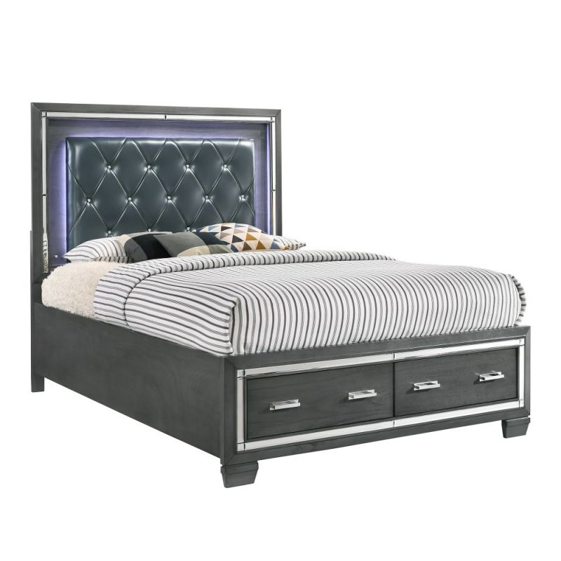 Picket House Furnishings - Kenzie King Tufted Upholstered Storage Bed - TT100KB