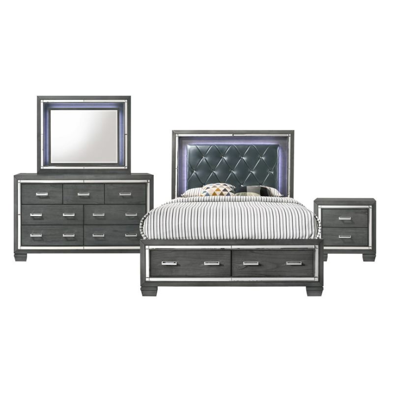 Picket House Furnishings - Kenzie Queen Storage 4PC Bedroom Set - TT100QB4PC