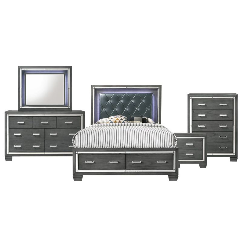 Picket House Furnishings - Kenzie Queen Storage 5PC Bedroom Set - TT100QB5PC