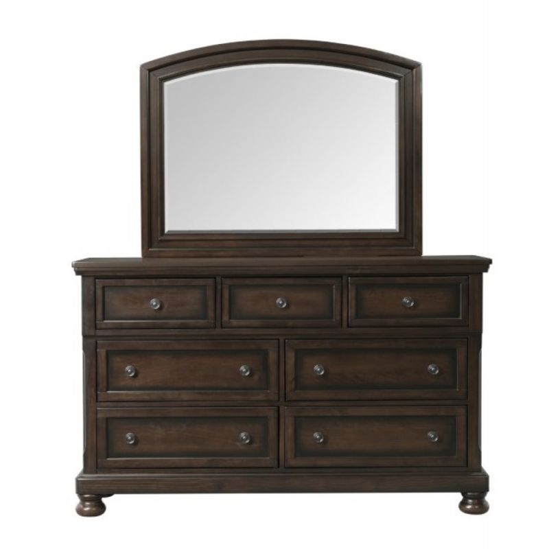 Picket House Furnishings - Kingsley Dresser And Mirror Set in Walnut - KT600DRMR