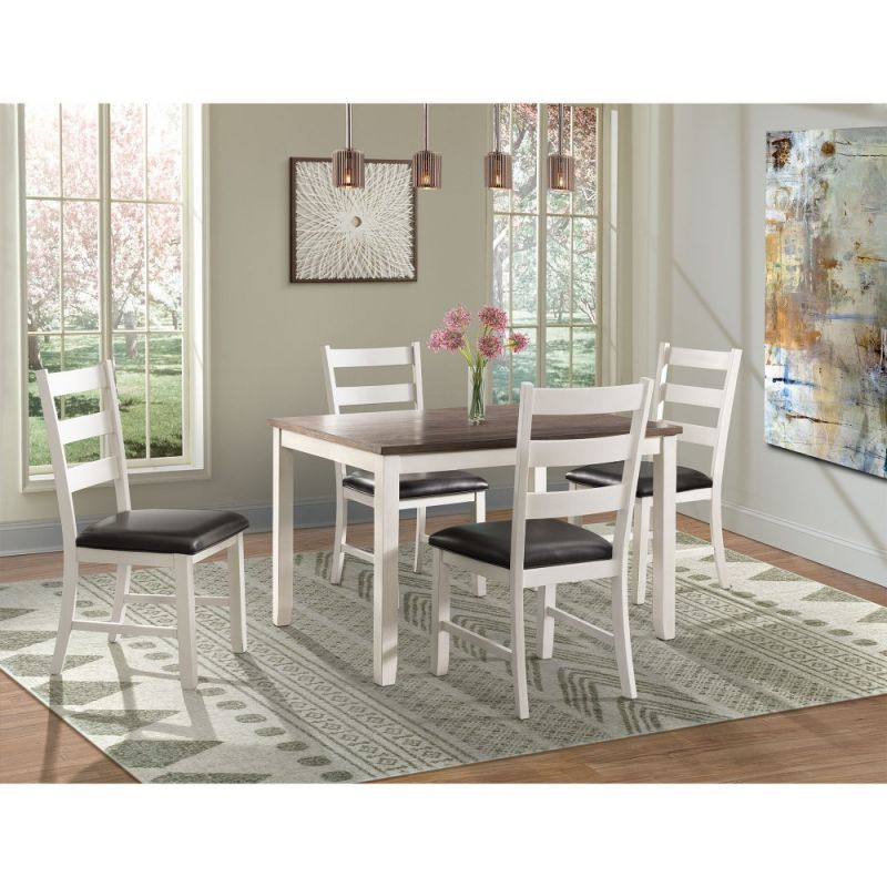 Picket House Furnishings - Kona Brown 5PC Dining Set-Table & Four Chairs - DMT7005DS