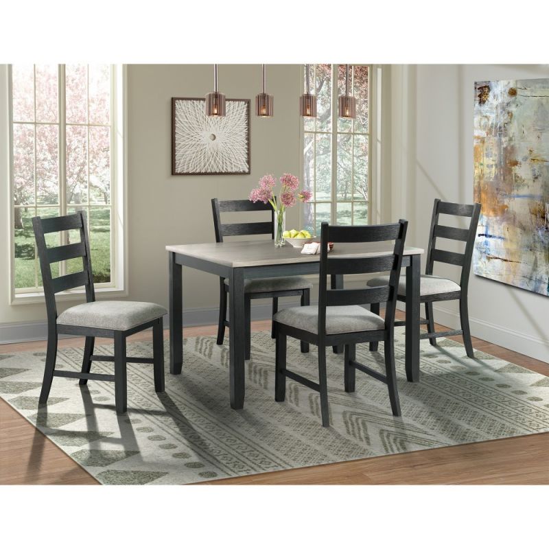 Picket House Furnishings - Kona Gray 5PC Dining Set-Table & Four Chairs - DMT3005DS