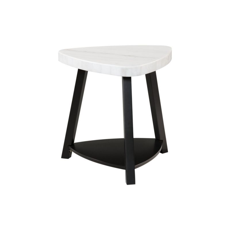 Picket House Furnishings - Lena White Marble Top End Table - CTN100ETE