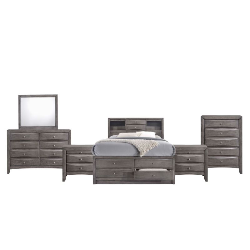 Picket House Furnishings - Madison Full Storage 6Pc Bedroom Set in Gray - EG170FB6PC