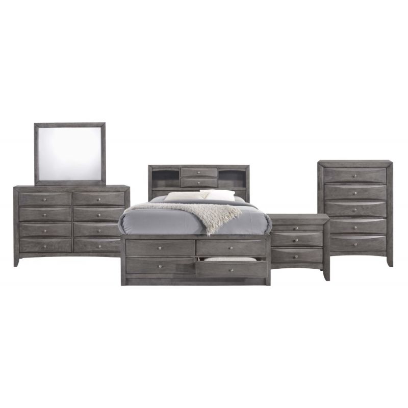 Picket House Furnishings - Madison Queen Storage 5Pc Bedroom Set in Gray - EG170QB5PC
