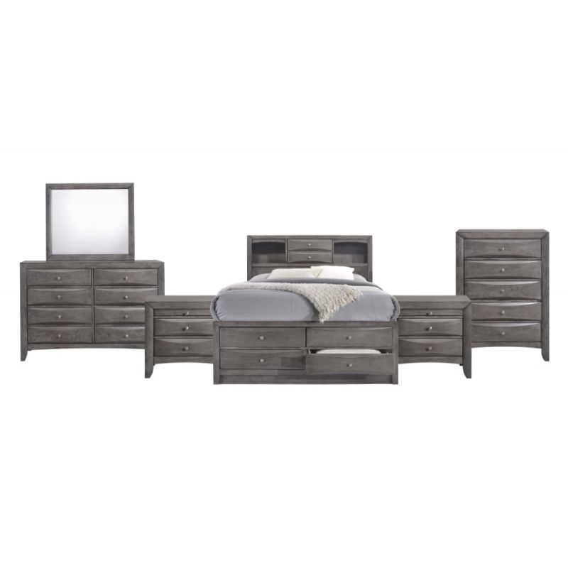 Picket House Furnishings - Madison Queen Storage 6Pc Bedroom Set in Gray - EG170QB6PC