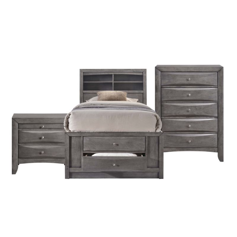 Picket House Furnishings - Madison Twin Storage 3Pc Bedroom Set in Gray - EG170TB3PC