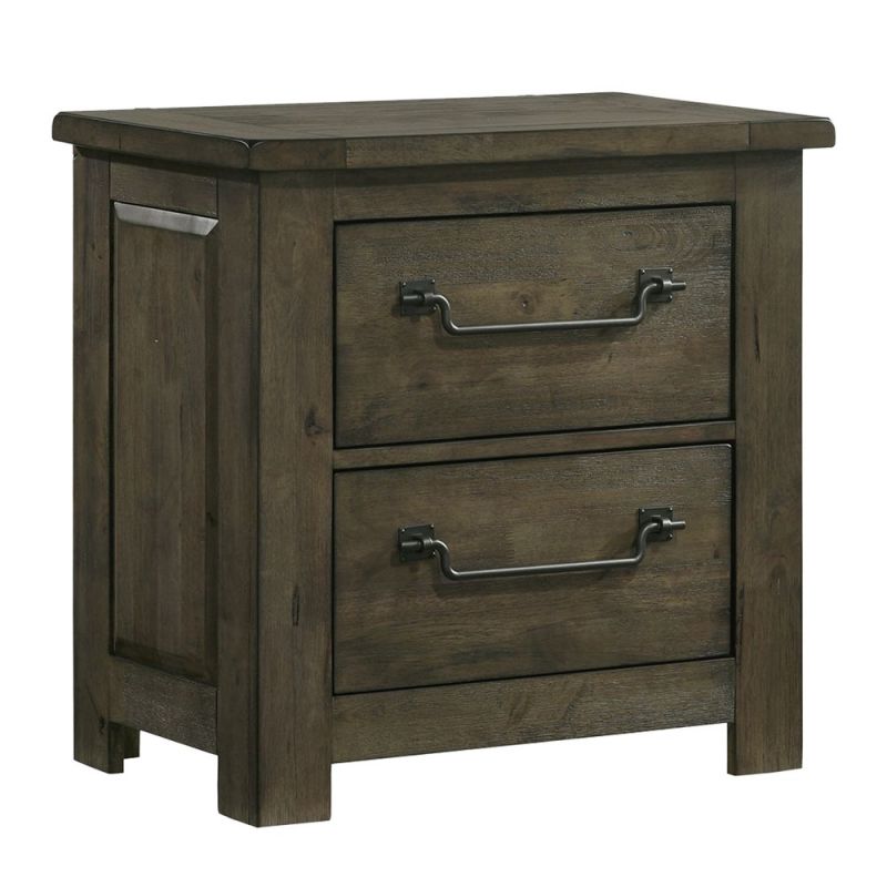 Picket House Furnishings - Memphis 2-Drawer Nightstand with USB in Grey - MV550NS