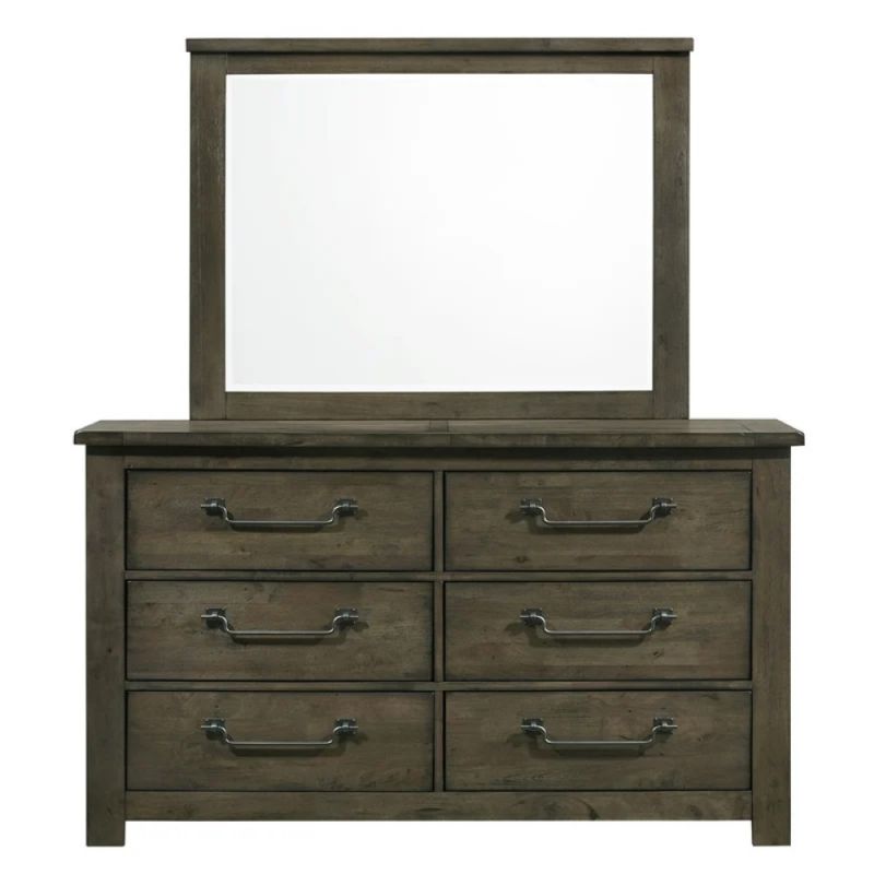 Picket House Furnishings - Memphis 6-Drawer Dresser with Mirror Set in Grey - MV500DRMR