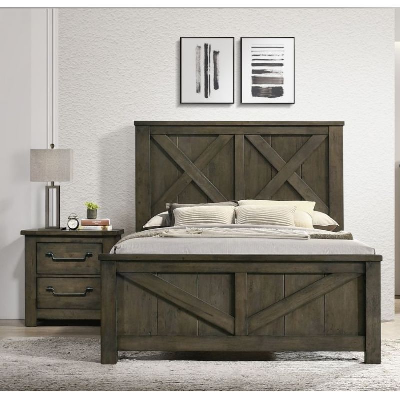 Picket House Furnishings - Memphis King Panel Bed in Grey - MV500KB