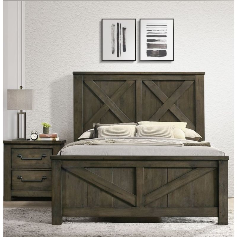 Picket House Furnishings - Memphis Queen Panel Bed in Grey - MV500QB