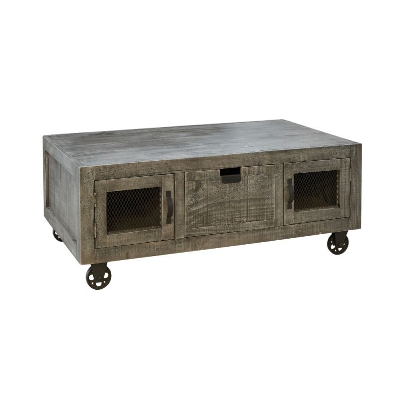 Picket House Furnishings - Micah Rectangular Storage Coffee Table in Gray - MAIN300CT
