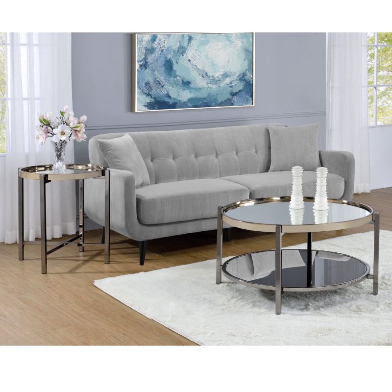 Picket House Furnishings - Monaco 2Pc Occasional Set Coffee Table And End Table in Gold Slate - CEH1002PC