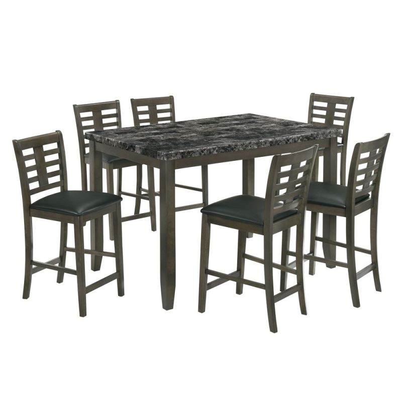 Picket House Furnishings - Nixon 7PC Counter Height Dining Set in Gray - DNS3007CS