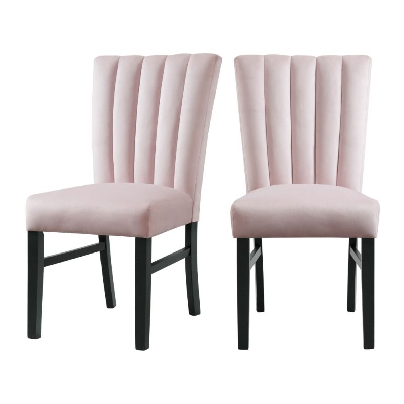 Picket House Furnishings - Odette Side Chair in Pink Velvet (Set of 2) - D-1150-SCP