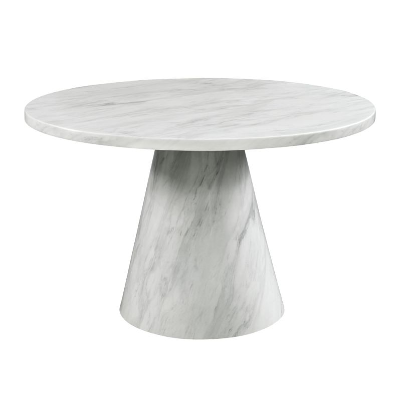 Picket House Furnishings - Odette White Round Dining Table Complete in White - D-1157-RDTC