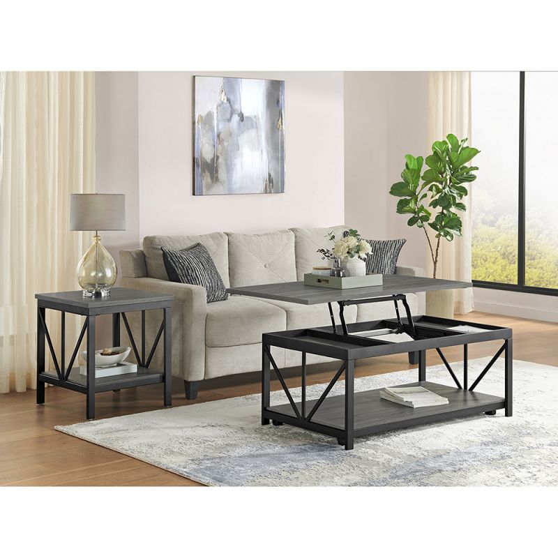 Picket House Furnishings - Owen 2PC Occasional Table Set in Grey-Coffee Table & End Table - T-1770-3-2PC
