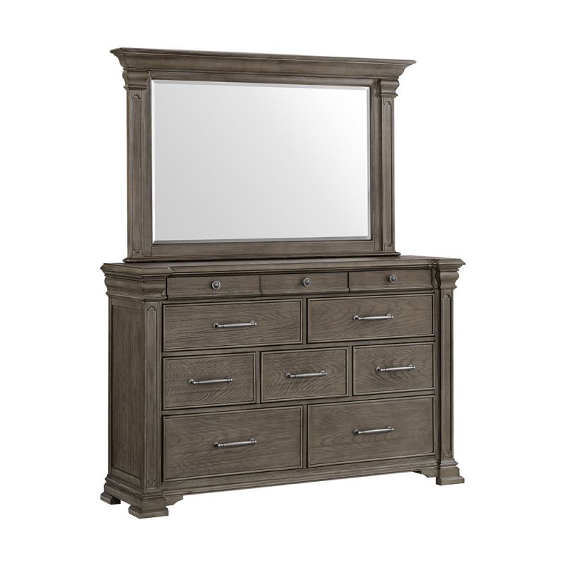 Picket House Furnishings - Paterson Dresser & Mirror in Grey - B-10315-DRMR