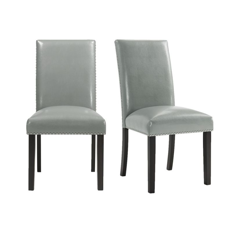 Picket House Furnishings - Pia Faux Leather Dining Side Chair in Grey (Set of 2) - DMI300SC