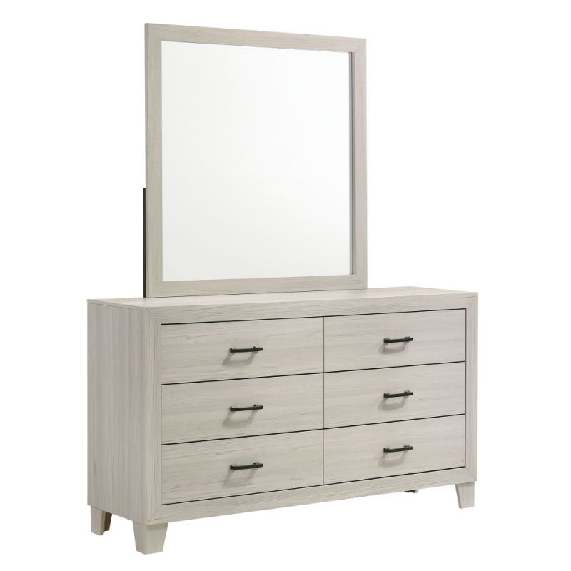 Picket House Furnishings - Poppy 6-Drawer Dresser with Mirror in Gray - B.12010.DRMR