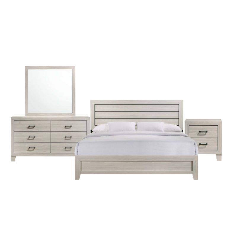 Picket House Furnishings - Poppy King Panel 4PC Bedroom Set in Natural - B-12010-KB4PC