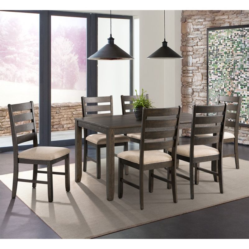 Picket House Furnishings - Powell 7Pc Dining Set Table And Six Chairs in Dark Walnut - DBR1007DS