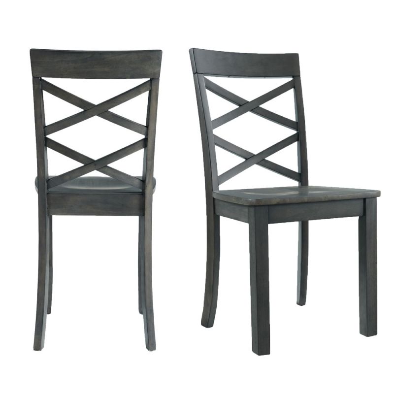 Picket House Furnishings - Regan Standard Height Side Chair in Gray (Set of 2) - DRN300SC