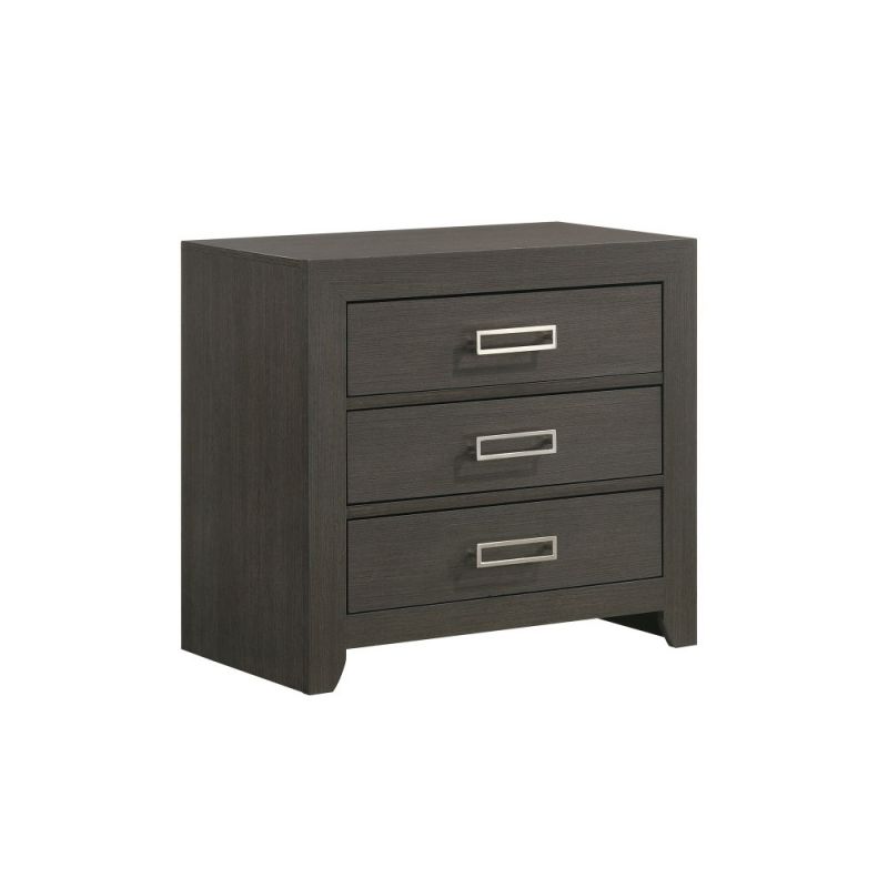 Picket House Furnishings - Roma 3-Drawer Nightstand with USB in Grey - SS550NS
