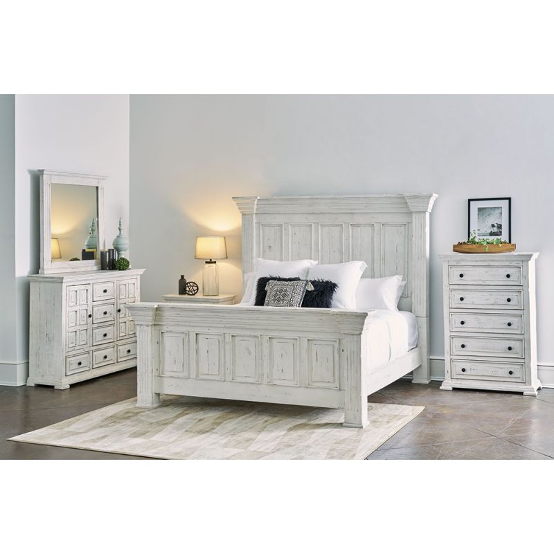 Picket House Furnishings - Ruma White 5PC King Bedroom Set - MBLV700K5PC