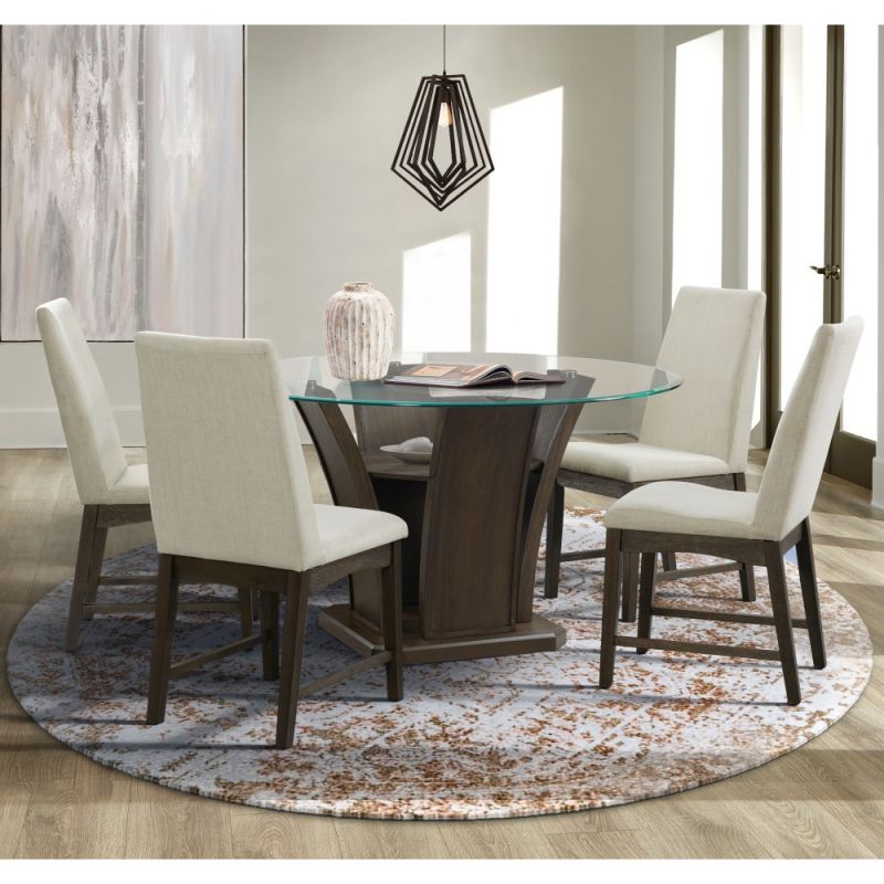 Picket House Furnishings - Simms 5PC Round Standard Height Dining Set-Table & Four Chairs - DPR5005PC